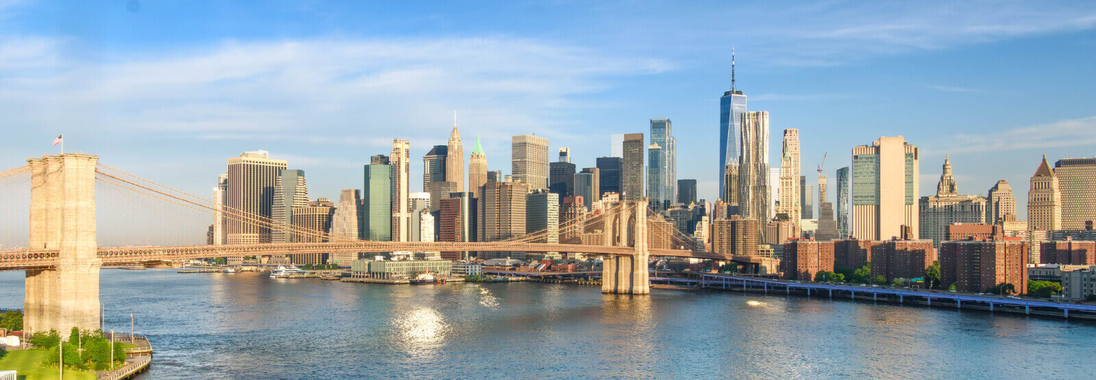 Bridge and NYC skyline